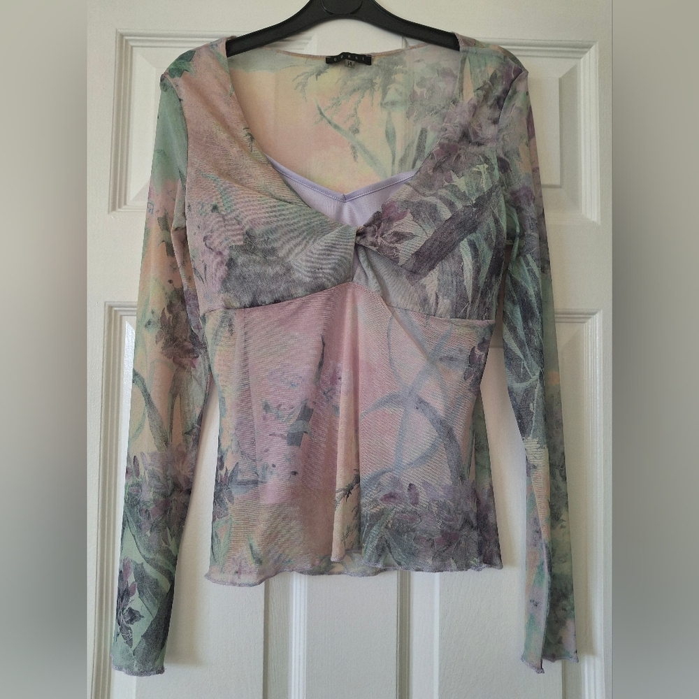 Coast Chiffon Floral Long Sleeve Top With Camisole